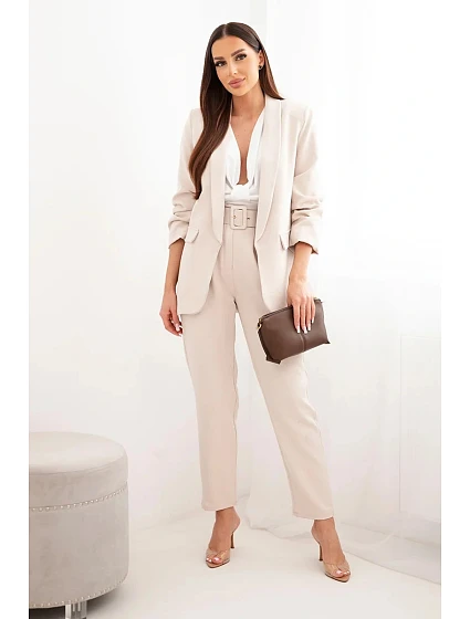 Elegantní komplet saka a kalhot béžový Elegantní komplet saka a kalhot béžový