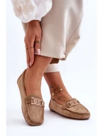 Dámské módní semišové mokasíny hnědé model 21625598 - Boto