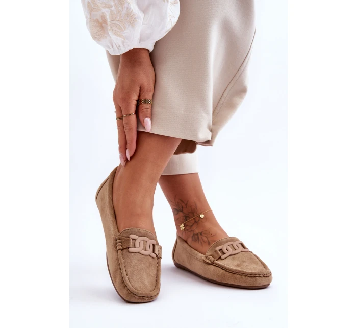 Dámské módní semišové mokasíny hnědé model 21625598 - Boto