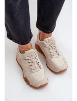 Skórzane Sneakersy Damskie Big Star OO274A315 Hi-Poly System Beżowe Skórzane Sneakersy Damskie Big Star OO274A315 Hi-Poly System Beżowe