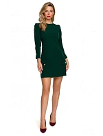 K148 Trapézové šaty - fľaškovo zelené