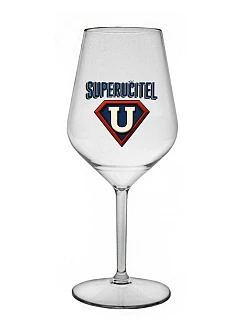 SUPERUČITEL (MARK) - číry nerozbitný pohár na víno 470 ml