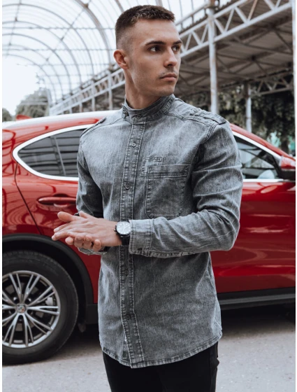 Pánska sivá košeľa FashionStreet DX2585