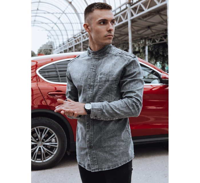 Pánska sivá košeľa FashionStreet DX2585