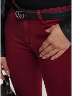 Dámské skinny džíny vínové Dstreet model 21981219 - FashionStreet Dámské skinny džíny vínové Dstreet model 21981219 - FashionStreet