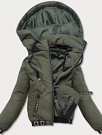 Dámska bunda typu "bomber" v khaki farbe (B8098-11)