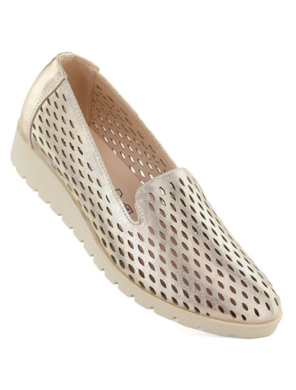 Dámská zlatá prolamovaná obuv model 22021842 - JEZZI