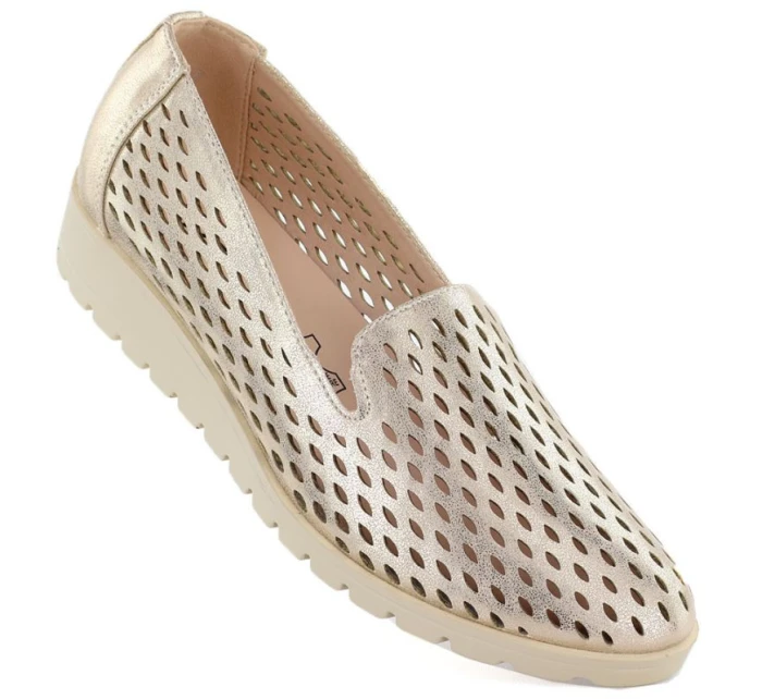 Dámská zlatá prolamovaná obuv model 22021842 - JEZZI