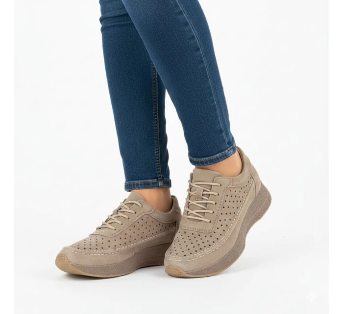 Skórzane damskie jasny Sergio model 22026034 - LEONE