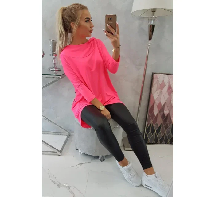 Mikina s potiskem kola růžová neonová Mikina s potiskem kola růžová neonová