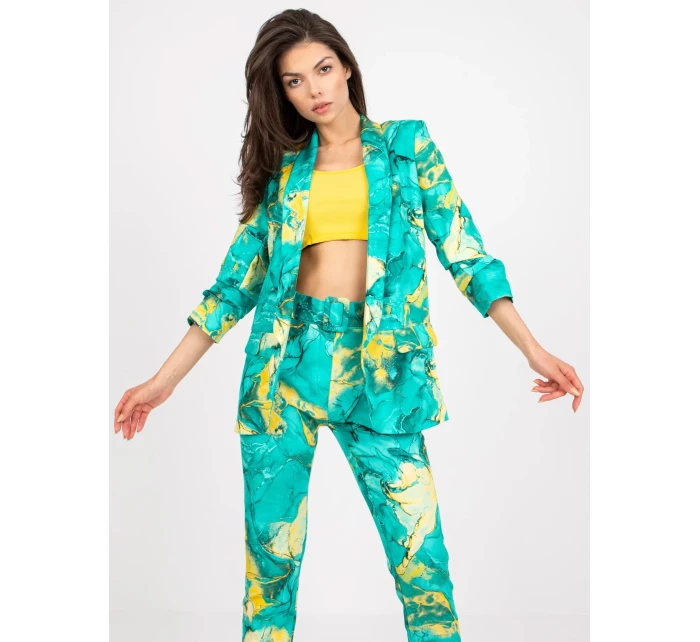 Dámské sako DHJ MA tyrkysové model 17445444 - FPrice Dámské sako DHJ MA tyrkysové model 17445444 - FPrice