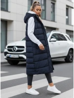 Dámská dlouhá prošívaná vesta tmavě modrá Dstreet model 21993292 - FashionStreet