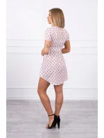 Púdrovo ružové bodkované šaty