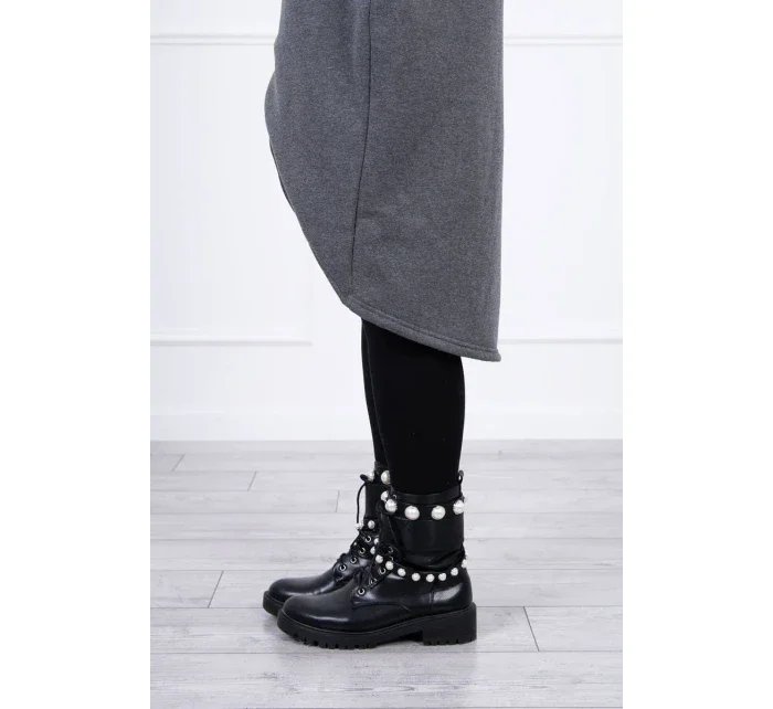 Zateplená dlhá mikina v grafitovej melanžovej farbe