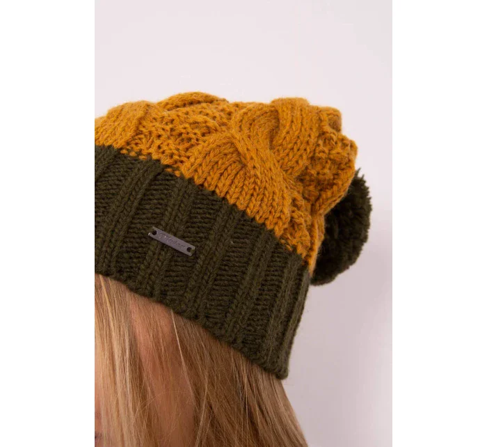 Fleecová čiapka Paris K212 horčicová + khaki