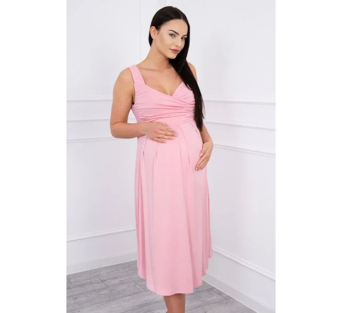 Šaty so širokými ramienkami púdrovo ružové