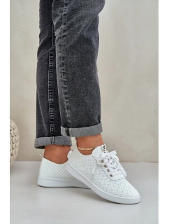 Dámské Ažurové Šněrovací Tenisky Světle Béžové model 21684935 - Boto