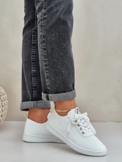 Damskie Ażurowe Sznurowane Trampki Jasnobeżowe Carinel