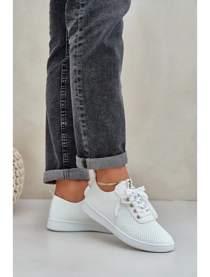 Dámské Ažurové Šněrovací Tenisky Světle Béžové model 21684935 - Boto Dámské Ažurové Šněrovací Tenisky Světle Béžové model 21684935 - Boto