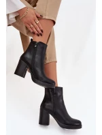 Dámské kozačky na podpatku černé Ryselle