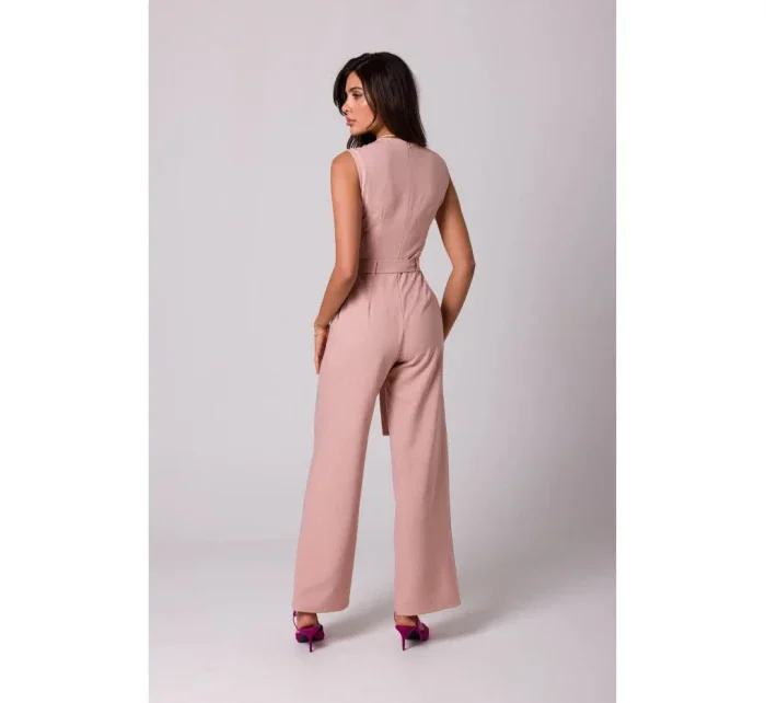 B256 Kombinéza bez rukávov s vreckami - ružová B256 Kombinéza bez rukávov s vreckami - ružová