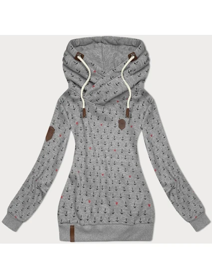 Dámska mikina (2304) sivá s potlačou -Goodlooking