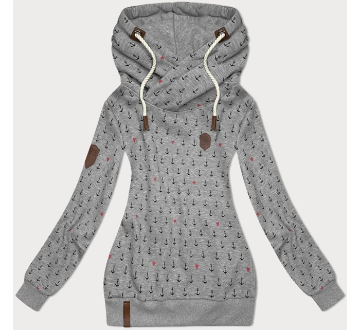 Dámska mikina (2304) sivá s potlačou -Goodlooking