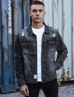 Pánská šedá džínová bunda model 21980259 - Dstreet