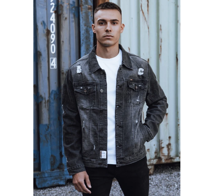 Pánská šedá džínová bunda model 21980259 - Dstreet Pánská šedá džínová bunda model 21980259 - Dstreet