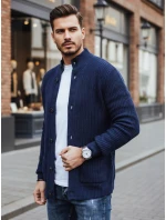 Pánsky tmavomodrý sveter FashionStreet WX2346 Pánsky tmavomodrý sveter FashionStreet WX2346