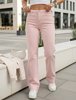 Dámske široké džínsy ružové FashionStreet UY2970