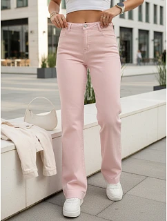 Dámske široké džínsy ružové FashionStreet UY2970