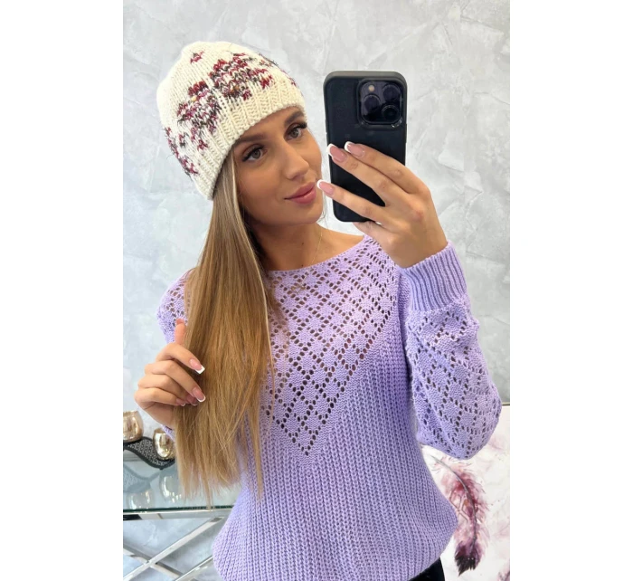 Dámska čiapka Florence K350 ecru+bordeaux Dámska čiapka Florence K350 ecru+bordeaux