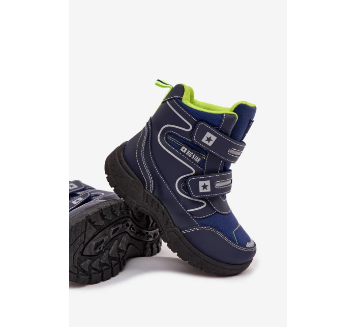 Ocieplane Dziecięce Śniegowce Trapery Big Star OO374048 Granatowe