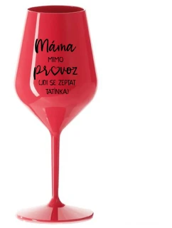 SE  červená nerozbitná sklenice na víno 470 ml model 21859189 - Giftela