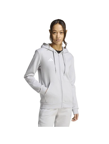 Dámska mikina adidas Entrada 26 s kapucňou na celý zips šedá KF5936