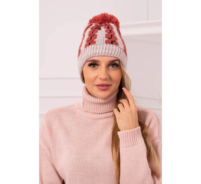 Dámská čepice s bambulí Rozalia model 18751651 - K-Fashion Dámská čepice s bambulí Rozalia model 18751651 - K-Fashion