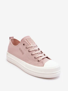 Niskie Sznurowane Tenisówki Big Star LL274970 Nude