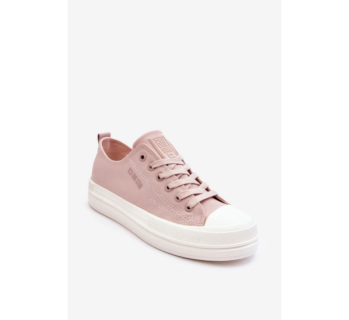 Niskie Sznurowane Tenisówki Big Star LL274970 Nude