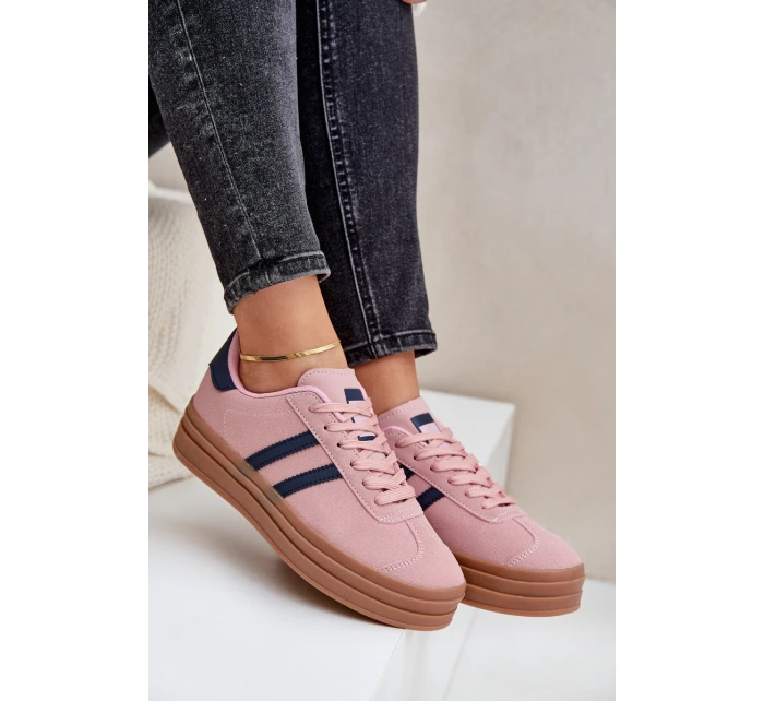 Dámské Tenisky Na Platformě Růžové model 21680443 - Boto Dámské Tenisky Na Platformě Růžové model 21680443 - Boto