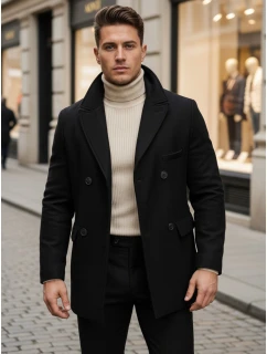 Pánsky čierny kabát FashionStreet CX0433