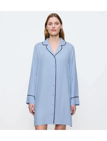 Dámska nočná košeľa Amourette Jacquard NDW - ICE - modrá 00SA - TRIUMPH