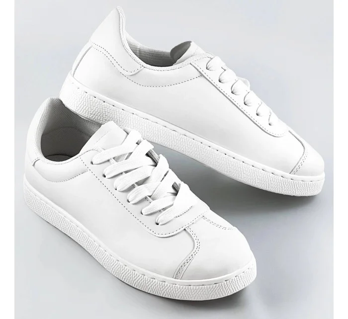 Biele dámske šnurovacie sneakersy (BF-025)