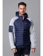 Tmavo modro-šedá pánska športová bunda z rôznych spojených materiálov (8M906-215)
