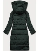 Tmavozelená dlhá dámska zimná bunda (2M-033)