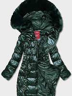 Dámska zimná bunda v zelenej farbe (2M-028)