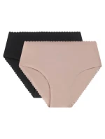 Dámske boxerky 2ks DIM BODY TOUCH HIGHWAIST BRIEF - DIM - čierne