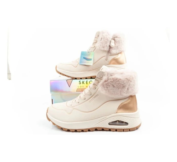 Uno model 21394781 dámská sportovní obuv zateplené boty zimní béžové dámské - Skechers