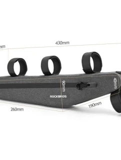 Rockbros 1,5l taška na rám bicykla sivá