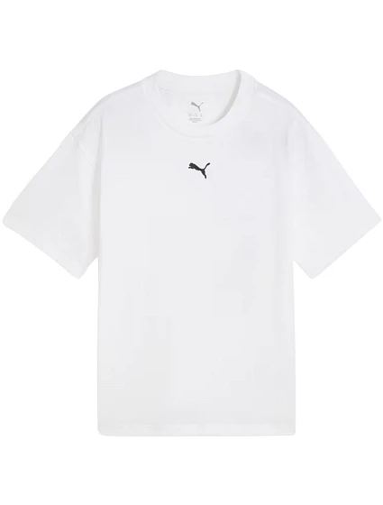 Dětské tričko Ess Cat Logo Boxy Tee, bílé, 02 model 22300930 - Puma